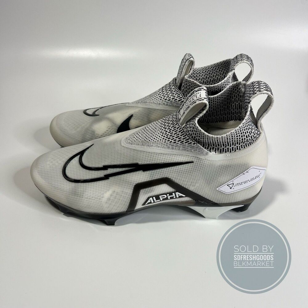 Nike Alpha Menace Elite 3  Football Cleats White Black CT6648-100 Size 8.5